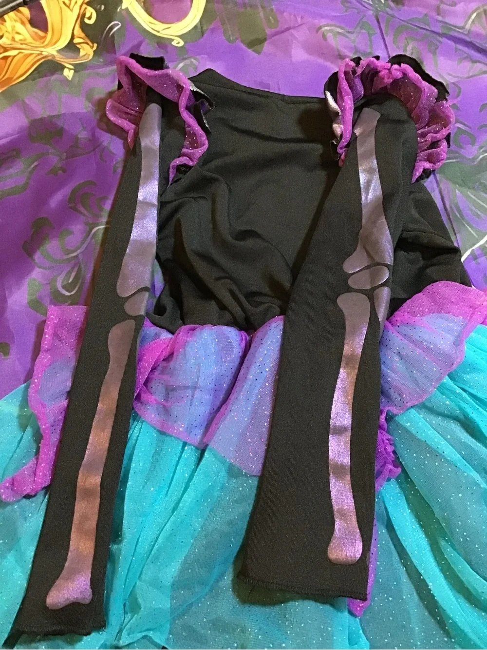Toddler oil slick skeleton costume size 2t